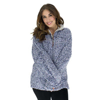 The Original Frosty Tipped Pile 1/2 Zip Pullover in Vintage Blue by True Grit - Country Club Prep