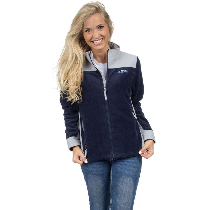 The Palmer Fleece Jacket in Navy by Lauren James - Country Club Prep