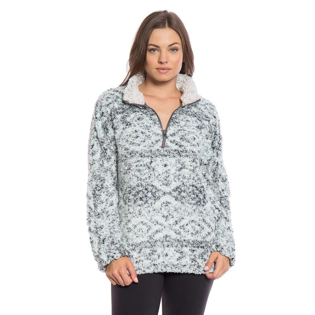 Tribal Frosty Tipped Women's Stadium Pullover in Aqua by True Grit (Dylan) - Country Club Prep