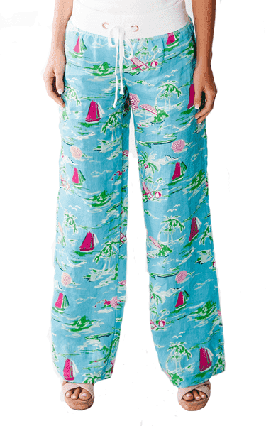 Beach Pant in Island Time by All For Color - Country Club Prep