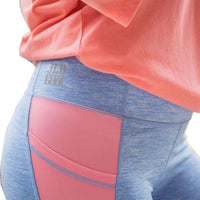 Bow Back Leggings in Periwinkle with Coral by Jadelynn Brooke - Country Club Prep