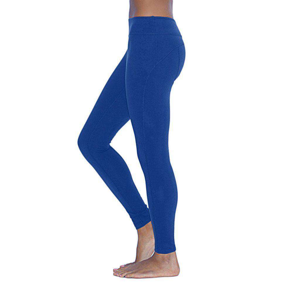 Side Panel Long Legging in Moroccan Blue by Beyond Yoga - Country Club Prep