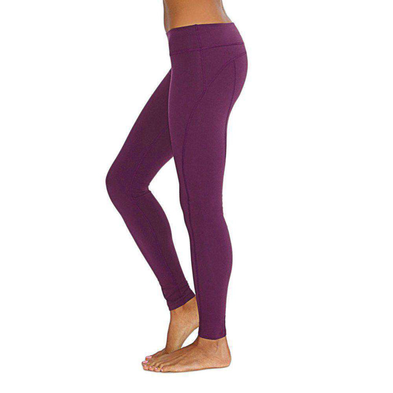 Side Panel Long Legging in Wild Plum Purple by Beyond Yoga - Country Club Prep