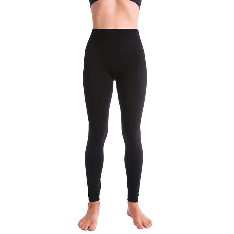 Ultra-Soft Seamless Fleece Lined Leggings in Black - Country Club Prep