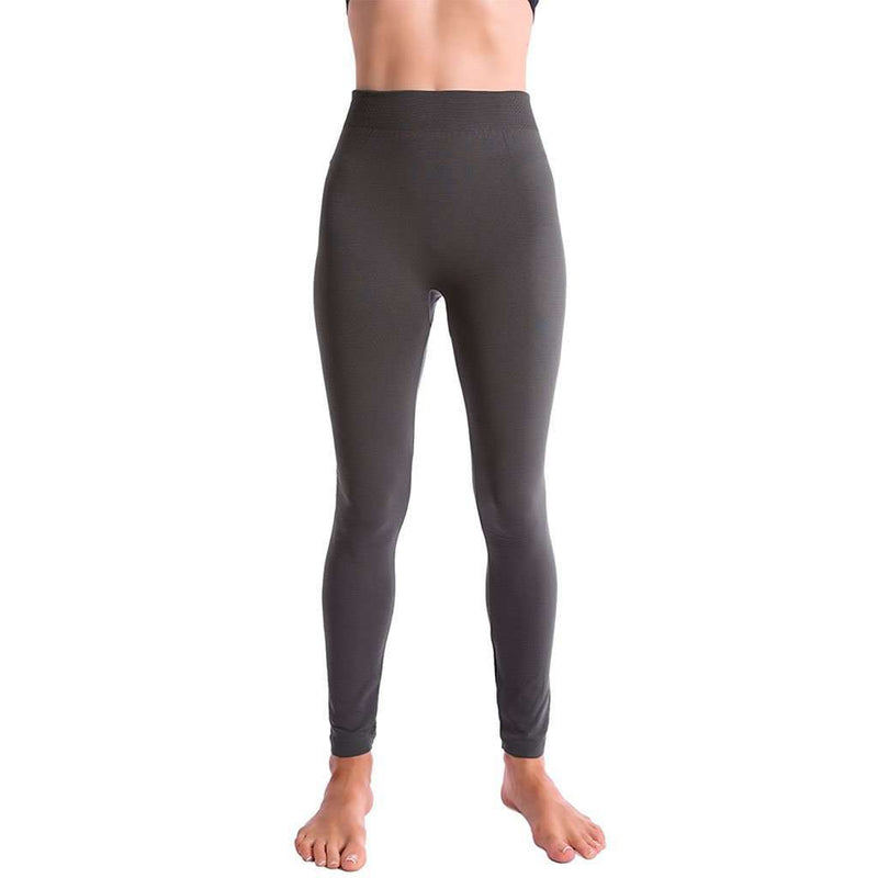 Ultra-Soft Seamless Fleece Lined Leggings in Charcoal Grey - Country Club Prep