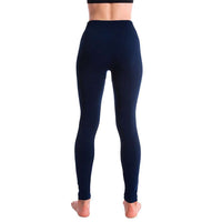 Ultra-Soft Seamless Fleece Lined Leggings in Navy - Country Club Prep