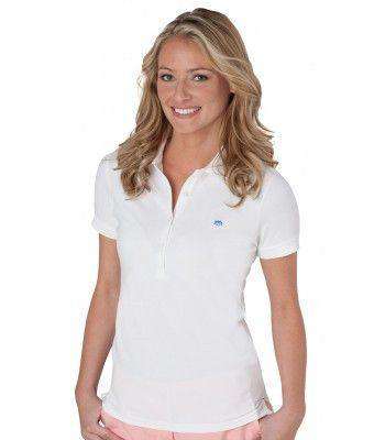 Country Club Prep Ambassador Women's Skipjack Polo in White by Southern Tide - Country Club Prep