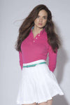 The Cove Collar Long Sleeve in Raspberry by Salmon Cove - Country Club Prep