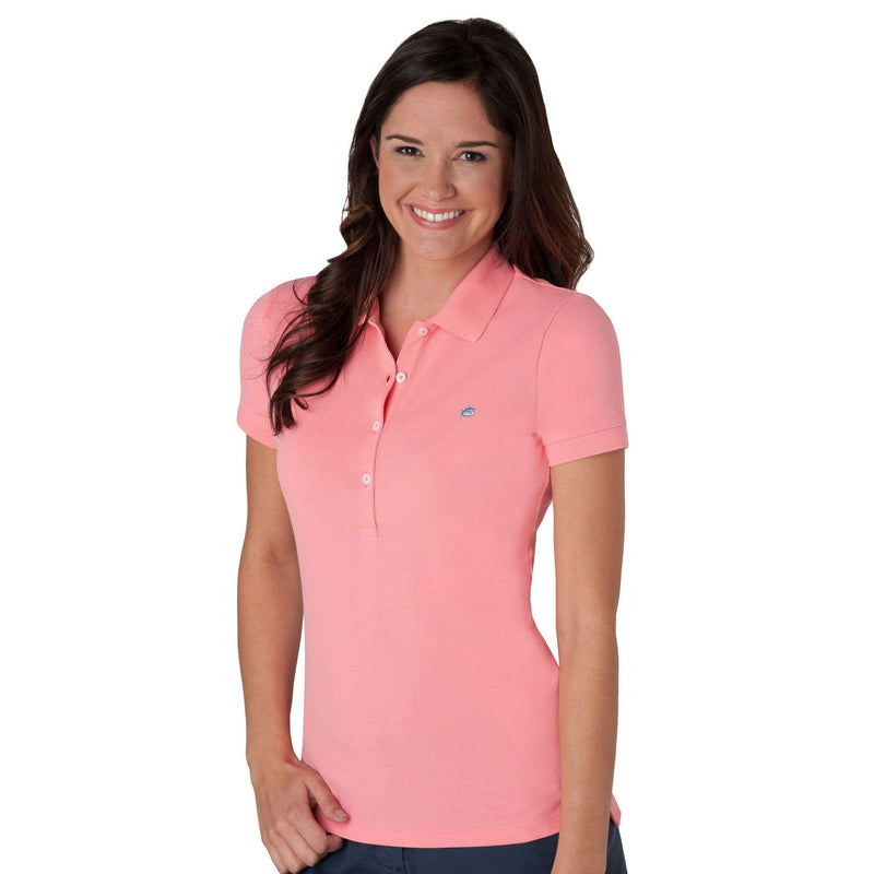 Women's 4 Button Polo in Conch Shell by Southern Tide - Country Club Prep
