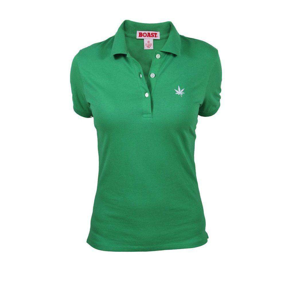 Women's Solid Classic Pique Polo in Kelly Green by Boast - Country Club Prep