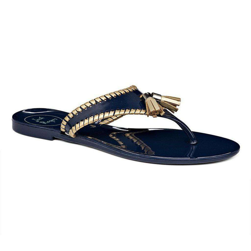 Alana Jelly Sandal in Midnight and Gold by Jack Rogers - Country Club Prep