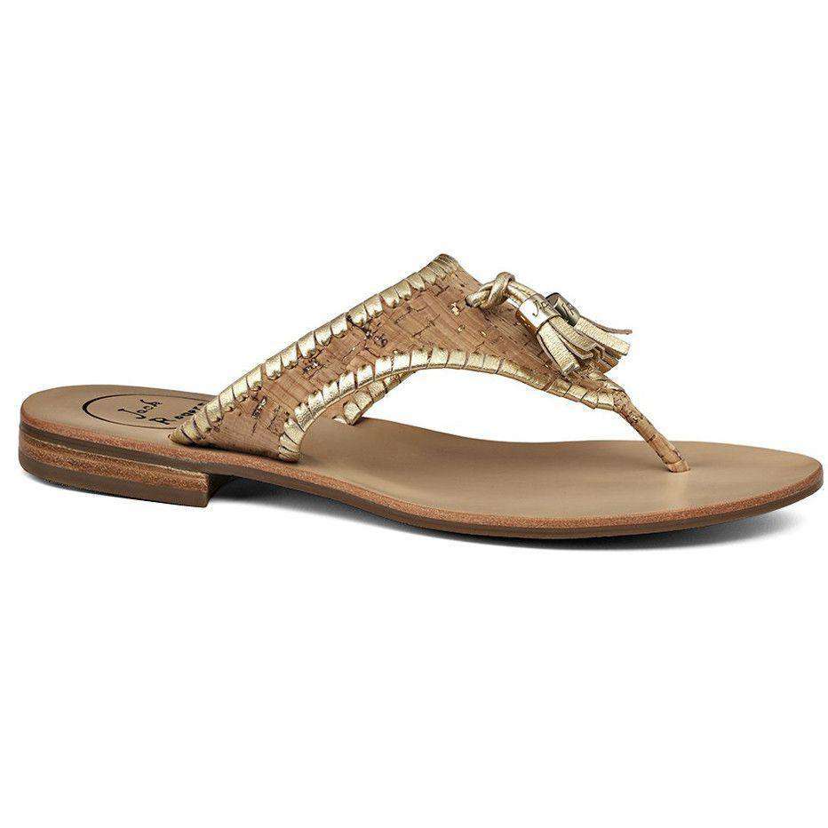 Alana Sandal in Cork and Gold by Jack Rogers - Country Club Prep