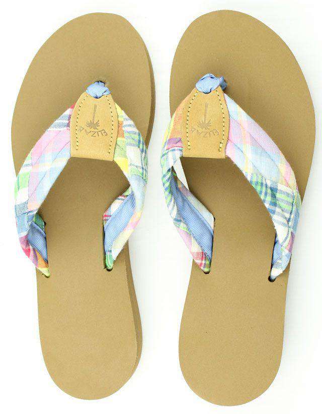 Fabric Sandal in Madras by Eliza B. - Country Club Prep