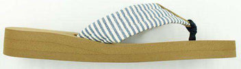 Ribbon Sandal in Navy Stripes by Eliza B.