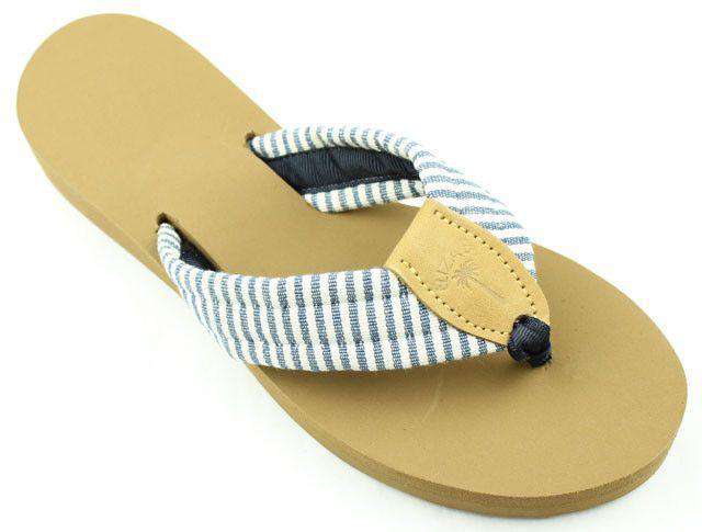Fabric Sandal in Navy Stripes by Eliza B. - Country Club Prep