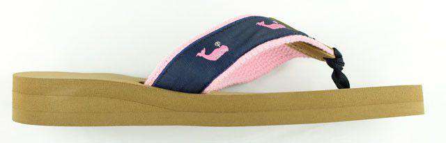 Fabric Sandal in Navy with Pink Whales by Eliza B. - Country Club Prep