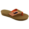 Fabric Sandal in Orange and White Gingham with Navy Embroidered Whale by Eliza B. - Country Club Prep