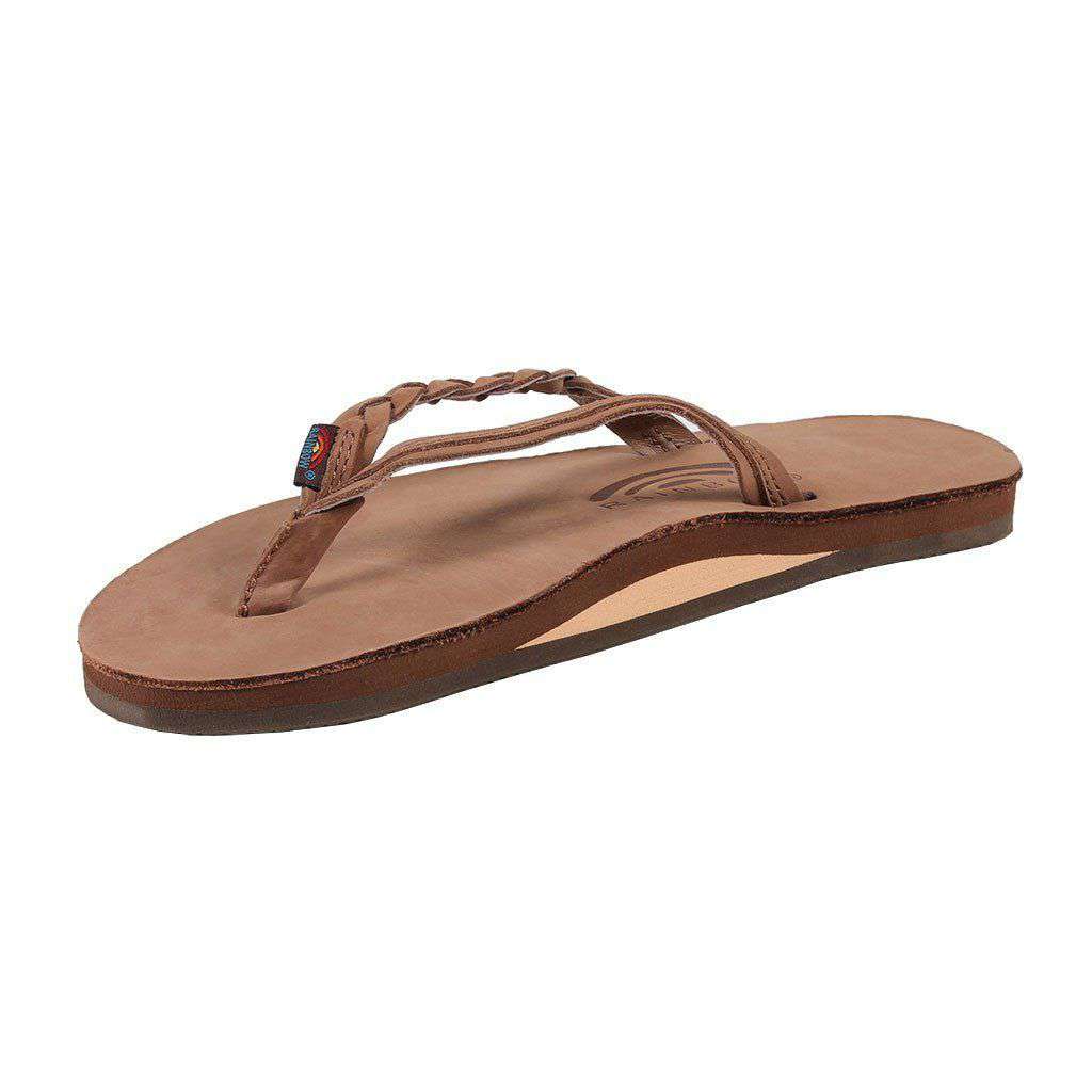 Rainbow Sandals Flirty Braidy Leather Sandal in Dark Brown