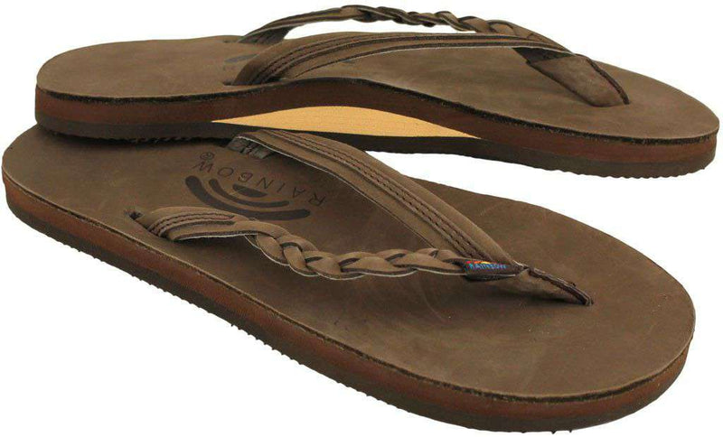 Women's Flirty Braidy Leather Sandal in Expresso by Rainbow Sandals - Country Club Prep