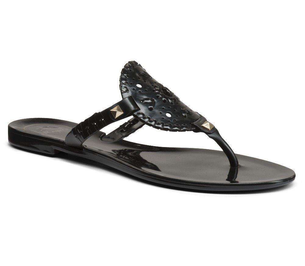 Georgica Jelly Sandal in Black by Jack Rogers - Country Club Prep