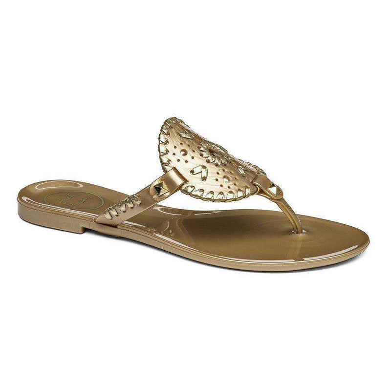 Georgica Jelly Sandal in Gold by Jack Rogers - Country Club Prep