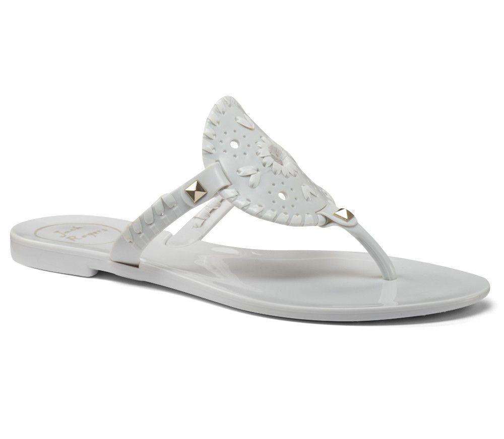 Georgica Jelly Sandal in White by Jack Rogers - Country Club Prep