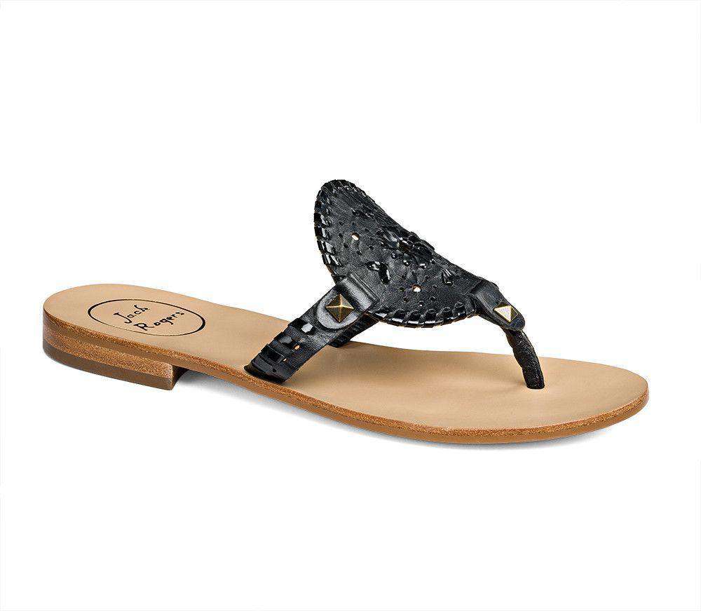 Georgica Sandal in Black by Jack Rogers - Country Club Prep