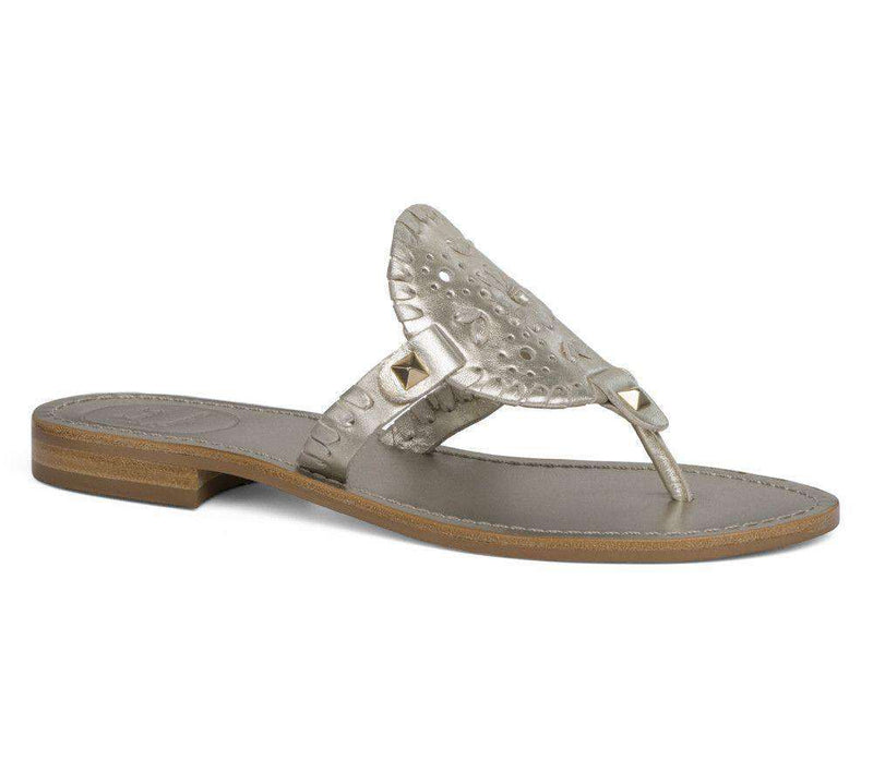 Georgica Sandal in Platinum by Jack Rogers - Country Club Prep
