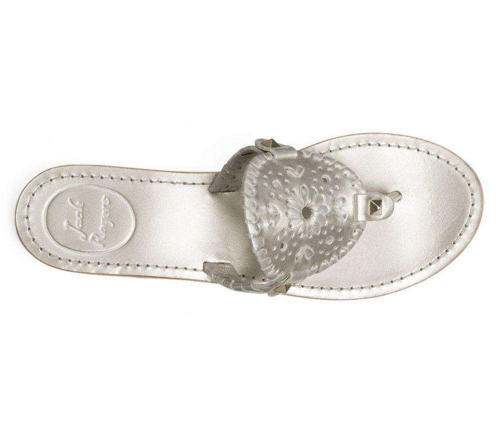 Georgica Sandal in Platinum by Jack Rogers - Country Club Prep