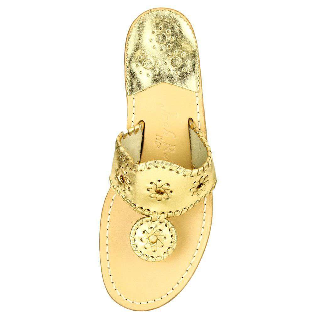 Hamptons Jack Sandal in Gold by Jack Rogers - Country Club Prep
