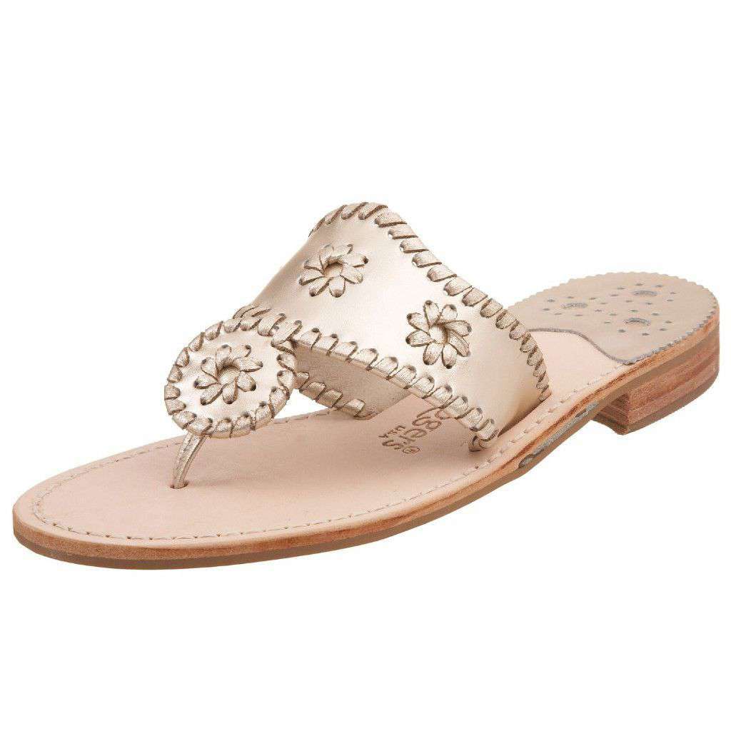 Iconic Jack Rogers Jack Sandals in Platinum - Country Club Prep