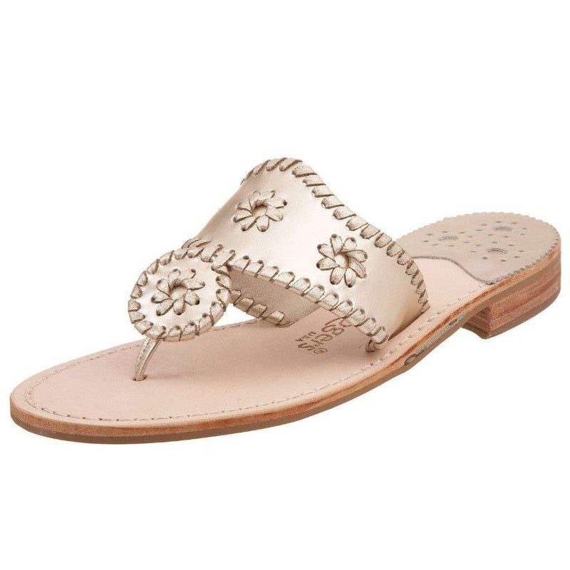 Iconic Jack Rogers Jack Sandals in Platinum - Country Club Prep