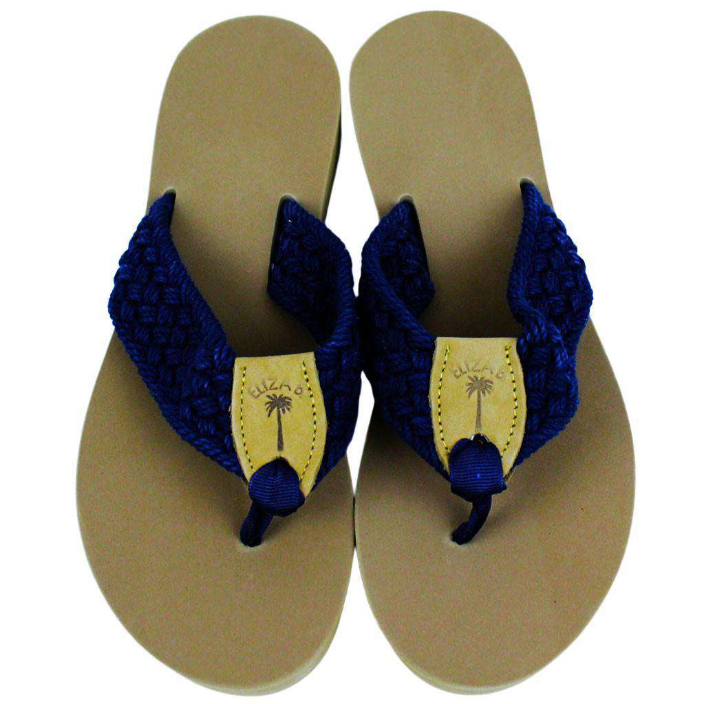 Macreme Sandal in Navy by Eliza B. - Country Club Prep