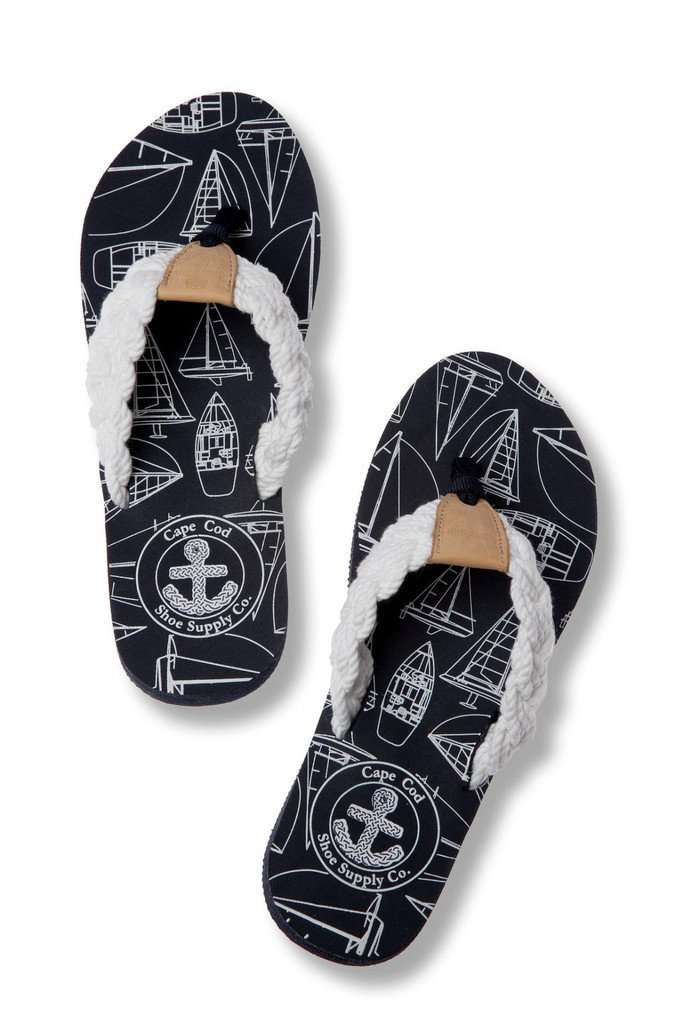 Mainsail Flip Flop in Classic White by Cape Cod Shoe Supply Co. - Country Club Prep