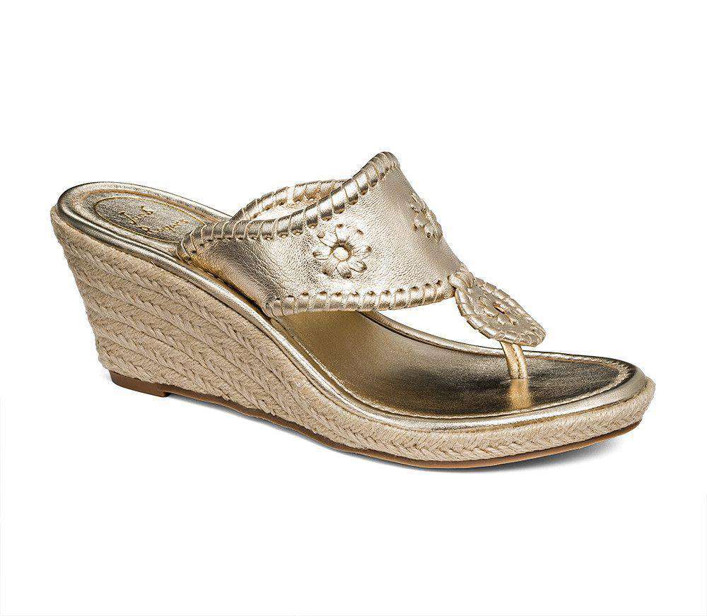 Marbella Wedge Sandal in Platinum by Jack Rogers - Country Club Prep