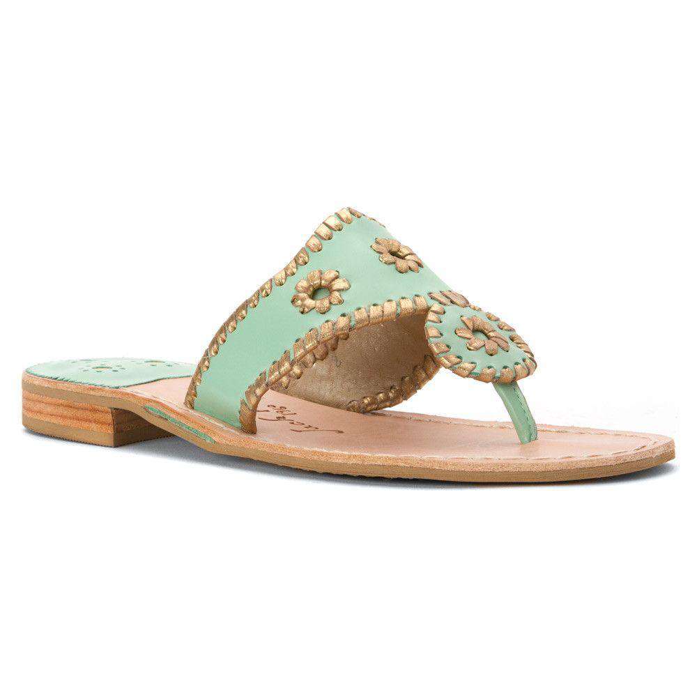 Nantucket Gold Sandal in Mint and Gold by Jack Rogers - Country Club Prep