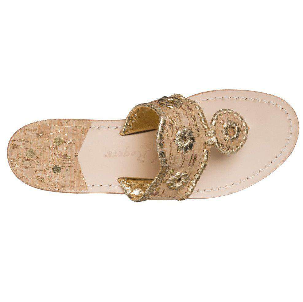 Napa Valley Jack Sandal in Cork and Gold by Jack Rogers - Country Club Prep