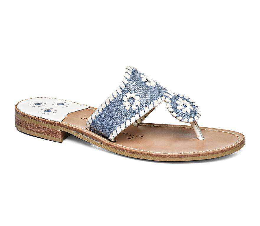 Raffia Sandal in Blue by Jack Rogers - Country Club Prep