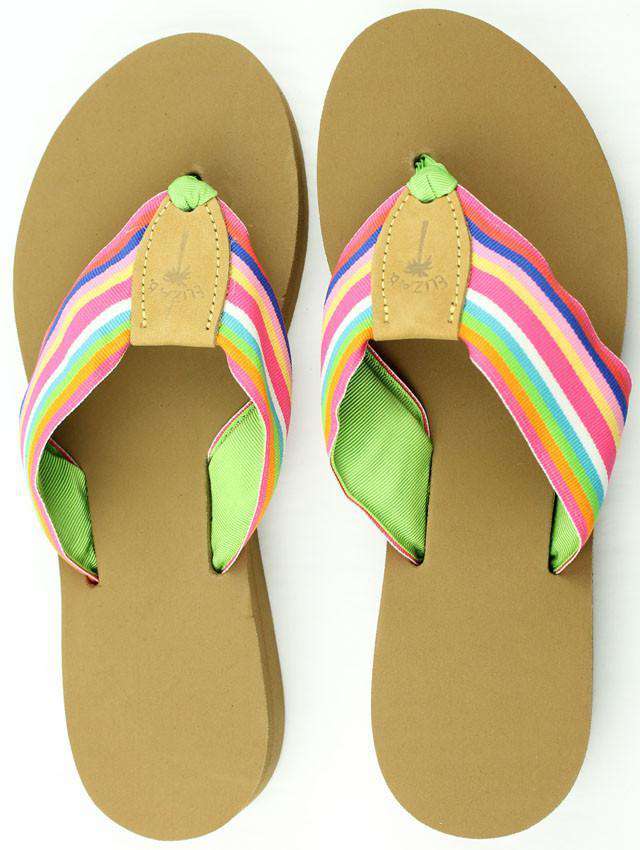 Ribbon Sandal in Apple Stripes by Eliza B. - Country Club Prep