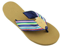 Ribbon Sandal in Navy Stripes by Eliza B. - Country Club Prep