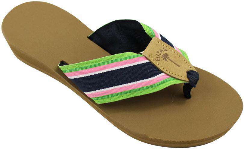 Ribbon Sandal in New Navy Stripe by Eliza B. - Country Club Prep