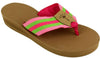 Ribbon Sandal in Pink and Green Stripe by Eliza B. - Country Club Prep