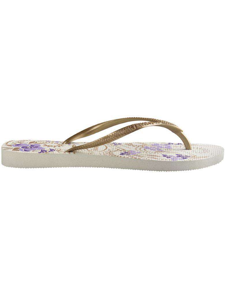 Slim Season Sandals in White/Light Golden by Havaianas - Country Club Prep