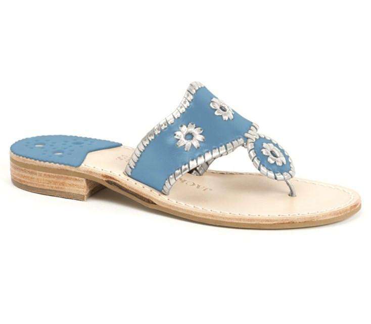 Sorority Color Jack Sandal in Carolina Blue & Matte Silver by Jack Rogers - Country Club Prep