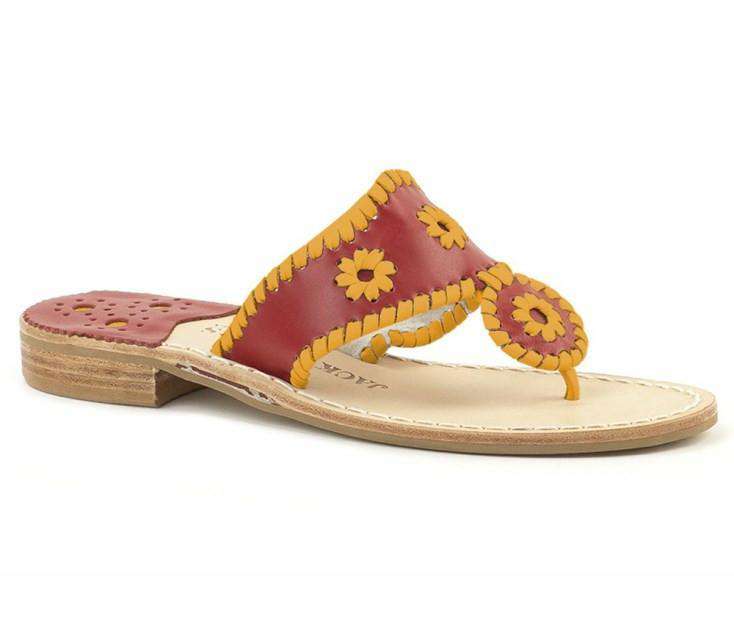 Jack Rogers Sorority Color Jack Sandal in Red Golden Rod Country Club Prep