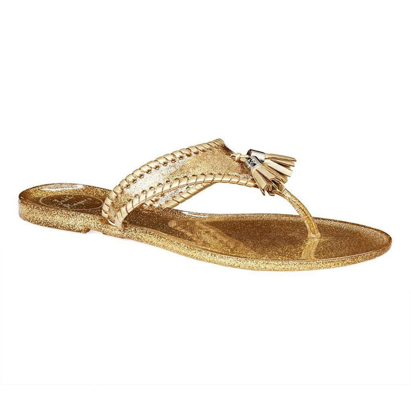 Sparkle Alana Jelly Sandal in Gold by Jack Rogers - Country Club Prep