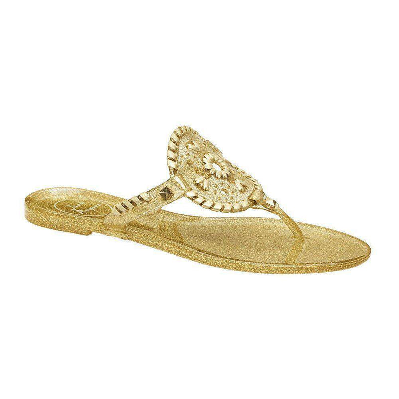 Sparkle Georgica Jelly Sandal in Gold by Jack Rogers - Country Club Prep