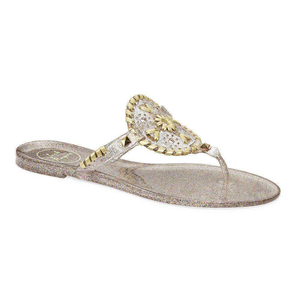 Sparkle Georgica Jelly Sandal in Multi-Color and Gold by Jack Rogers - Country Club Prep