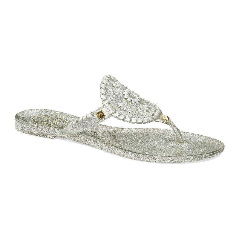 Sparkle Georgica Jelly Sandal in Silver by Jack Rogers - Country Club Prep