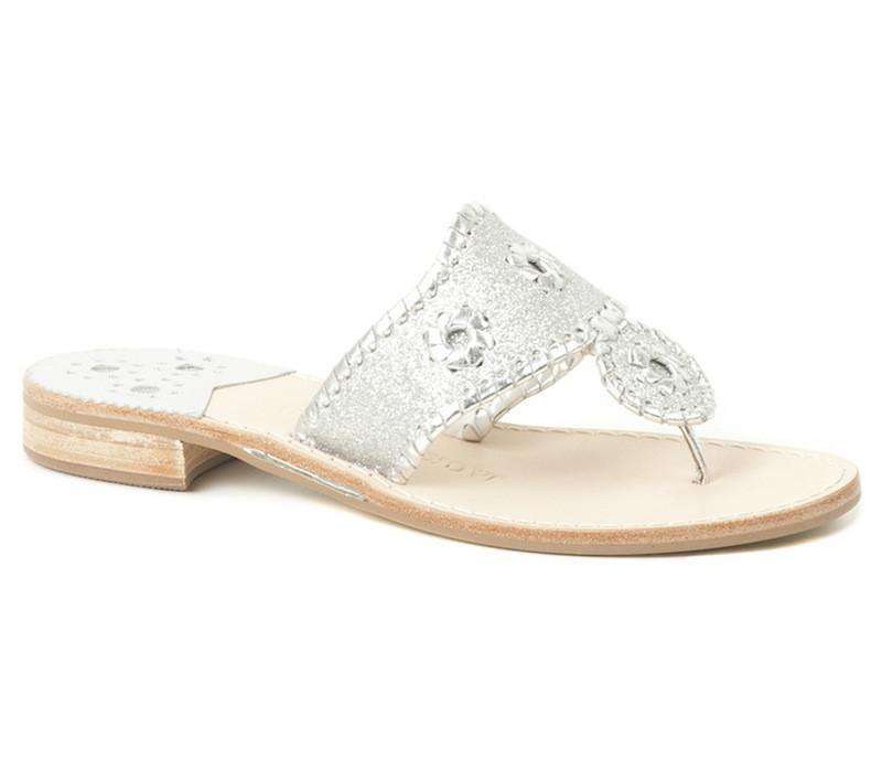 Jack Rogers Sparkle Jack Sandal in Silver – Country Club Prep